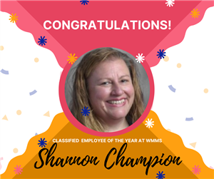 Shannon Champion Classified Employee of the Year